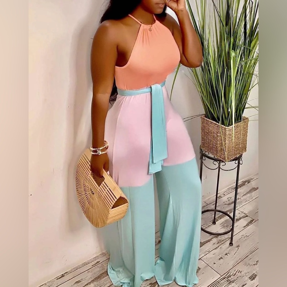 Pastel Colorblock Jumpsuit - Picture 2 of 5
